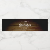 Rustiek Houten Afstudeerfeest Waterfles Label Waterfles Etiket (Enkel label)