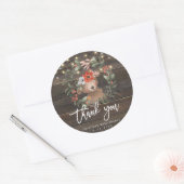 Rustiek houten baby shower dank u sticker (Envelop)