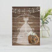 Rustiek Houten Barrel Vrijgezellenfeest met Witte  Kaart (Staand voorkant)