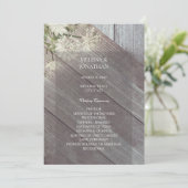 Rustiek Houten Bloem Bruiloft Ceremonie Programma (Staand voorkant)