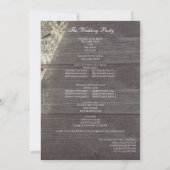 Rustiek Houten Bloem Bruiloft Ceremonie Programma (Achterkant)