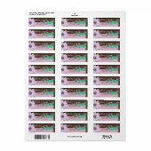 Rustiek Houten Bloemen Trouwadres Etiket (Full Sheet)