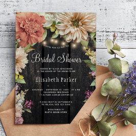 Rustiek houten bloemenmolen vrijgezellenfeest kaart