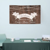 Rustiek houten blush lint baby shower spandoek (Beurs)