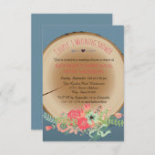 Rustiek houten boeket- 3x5 bruiloft douche uitnodi kaart (Voorkant / Achterkant)