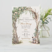 Rustiek houten boog Baby shower Kaart (Staand voorkant)