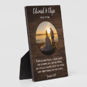 Rustiek Houten Bruiloft Jubileum Custom Foto Lijst Fotoplaat (Zijkant)