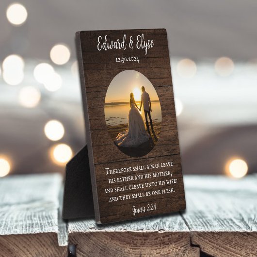 Rustiek Houten Bruiloft Jubileum Custom Foto Lijst Fotoplaat