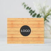 Rustiek Houten Cadeaubon (Unieke Logo Kaart) (Staand voorkant)