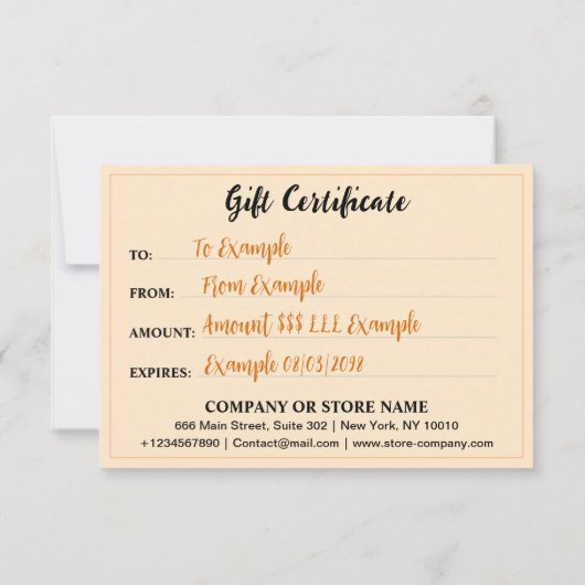 Rustiek Houten Cadeaubon (Unieke Logo Kaart) (Achterkant)