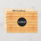 Rustiek Houten Cadeaubon (Unieke Logo Kaart) (Voorkant / Achterkant)
