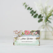 Rustiek Houten Flora Antiek Shop  Restauratie Visitekaartje (Staand voorkant)