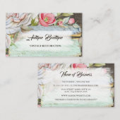 Rustiek Houten Flora Antiek Shop  Restauratie Visitekaartje (Voorkant / Achterkant)