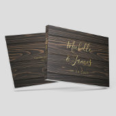 Rustiek Houten Gouden Folie Trouwen Gastboek Gastenboek