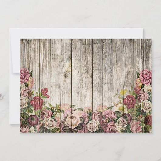 Rustiek houten hek geschilderde Rozen Vrijgezellen Kaart (Achterkant)