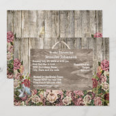 Rustiek houten hek geschilderde Rozen Vrijgezellen Kaart (Voorkant / Achterkant)
