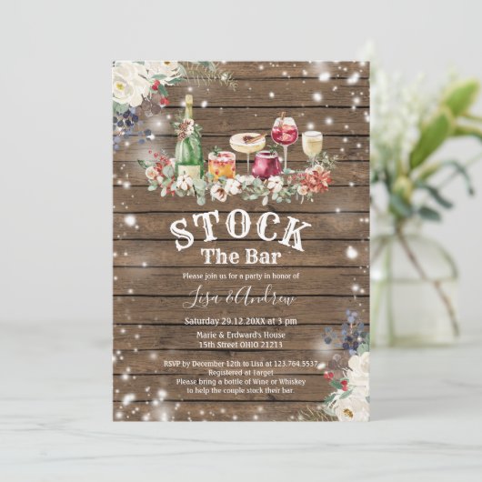 Rustiek Houten Herfst Koppels Douche Stock De Bar Kaart (Staand voorkant)