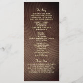Rustiek Houten Huwelijksprogramma met Sliertverlic Programmakaart (Achterkant)