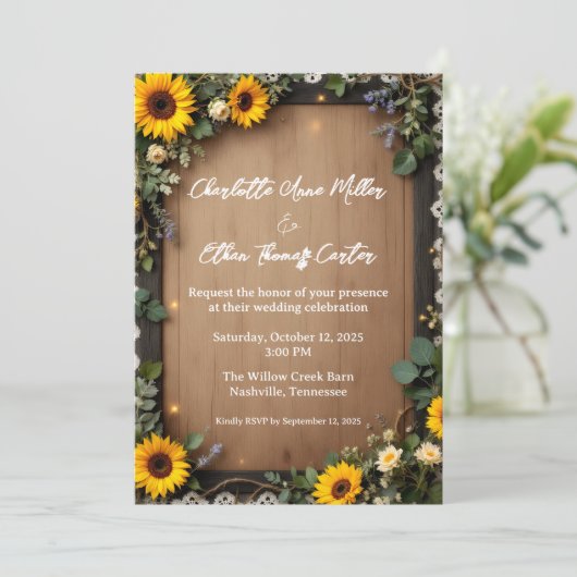 Rustiek Houten Kaart (Staand voorkant)