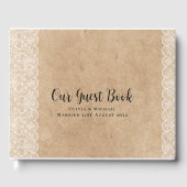 Rustiek Houten Kant Custom Branded Gastenboek (Voorkant)