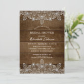 Rustiek Houten Kant Elegant Country Vrijgezellenfe Kaart (Staand voorkant)