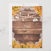 Rustiek Houten Kant Geel Rose Elegant Vrijgezellen Kaart (Achterkant)