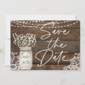 Rustiek Houten Kant Land Save The Date (Voorkant)