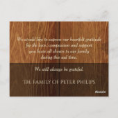 Rustiek Houten Lijst Sympathie Dank u Briefkaart 2 (Achterkant)