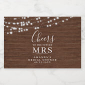 Rustiek Houten Mini Vrijgezellenfeest Mousserende Sparkling Wijnetiket (Enkel label)