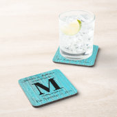 Rustiek Houten Monogram Initiaal Familienaam Bier Onderzetter (Rechterzijde)