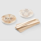 Rustiek Houten Monogram Namen Huwelijksceremonie Handwaaier (Niet-gemonteerd)