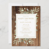 Rustiek Houten Neutraal Baby shower | Bestrooien Kaart (Voorkant)