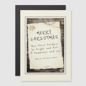 Rustiek Houten Oud Papier Script Vrolijk Kerstfees (Voorkant / Achterkant)