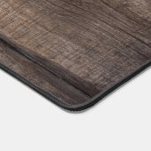 Rustiek Houten Patroon Monogram Script Naam Jaar Bureaumat (Hoek)