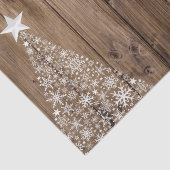 Rustiek houten patroon Vrolijk Kerstmis Sneeuwvlok Tissuepapier (Detail)