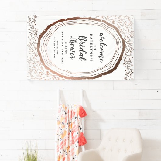 Rustiek houten plak koperen Vrijgezellenfeest Welk Spandoek (Insitu)