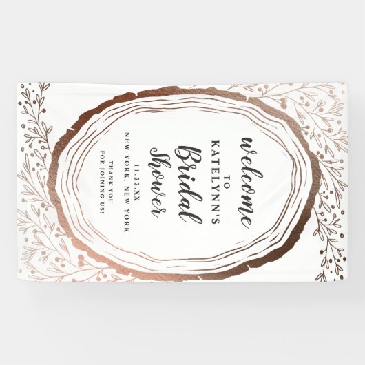 Rustiek houten plak koperen Vrijgezellenfeest Welk Spandoek (Horizontaal)