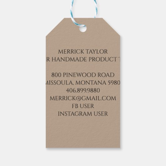 Rustiek Houten Product Hang Label Cadeaulabel (Achterkant)