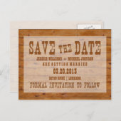 Rustiek Houten Save the Date Aankondigingskaart (Voorkant / Achterkant)