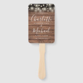 Rustiek Houten Strijklichten Script Huwelijksprogr Handwaaier (Voorkant)