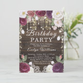 Rustiek Houten string licht Verjaardag Kaart (Staand voorkant)