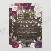 Rustiek Houten string licht Verjaardag Kaart (Voorkant / Achterkant)