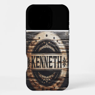 Rustiek houten teken met Kenneth iPhone 16 Pro Max Hoesje