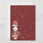 Rustiek houten teken script kerst 5 foto's feestdagenkaart (Achterkant)