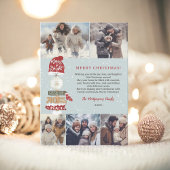 Rustiek houten teken script kerst 5 foto's feestdagenkaart