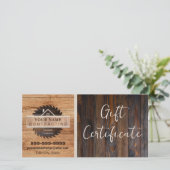 Rustiek Houten Tone Aannemer Logo Cadeaubon (Staand voorkant)