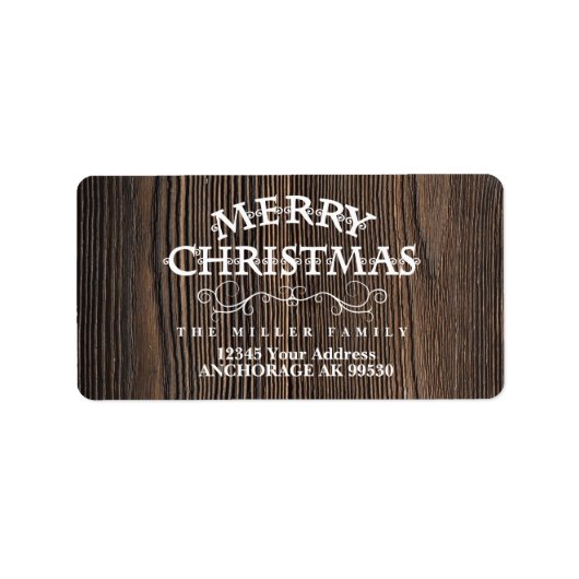 Rustiek, houten vakantie etiket (Voorkant)