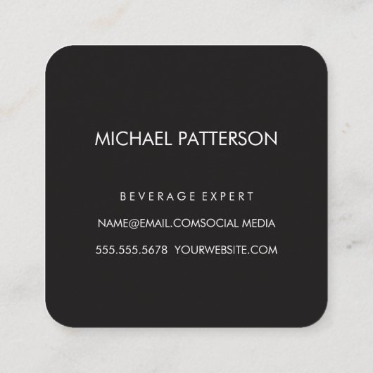 Rustiek houten vierkant element | Bierpictogram Vierkante Visitekaartje (Achterkant)