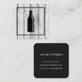 Rustiek houten vierkant element | Bierpictogram Vierkante Visitekaartje (Voorkant / Achterkant)