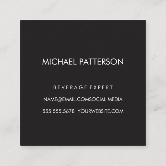 rustiek houten vierkant element vierkante visitekaartje (Achterkant)